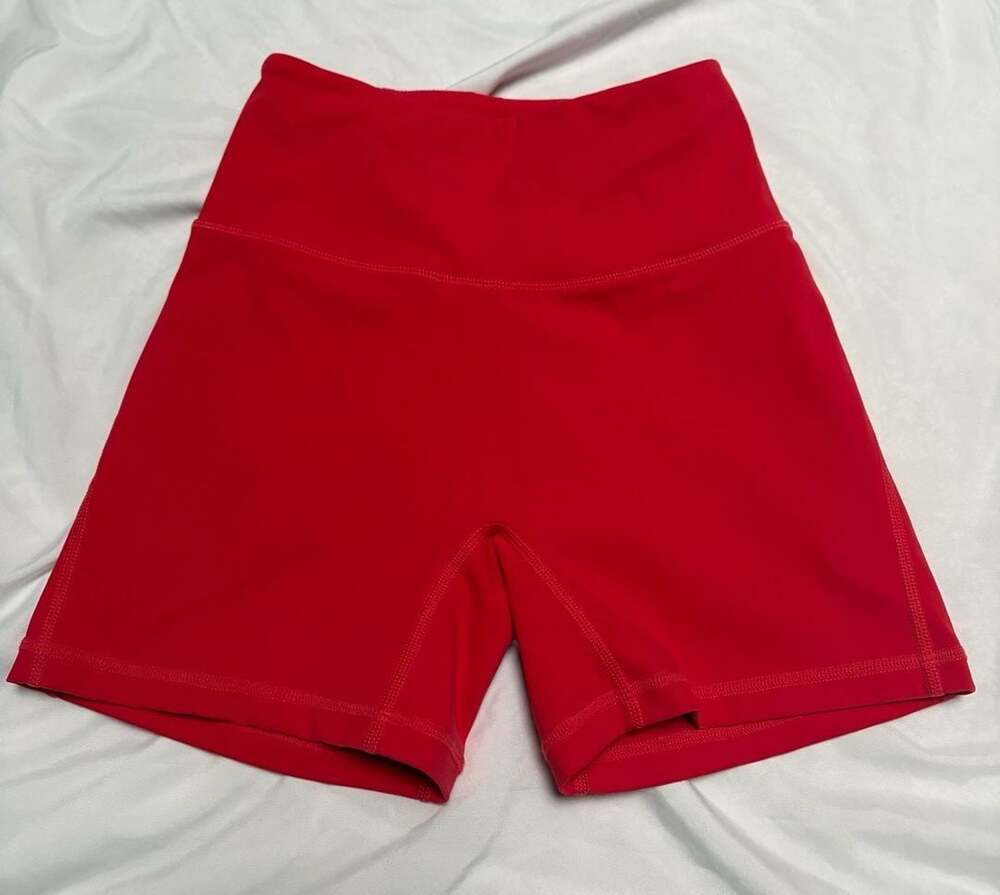 Alphalete High-Waisted Athletic Shorts Red Size XS